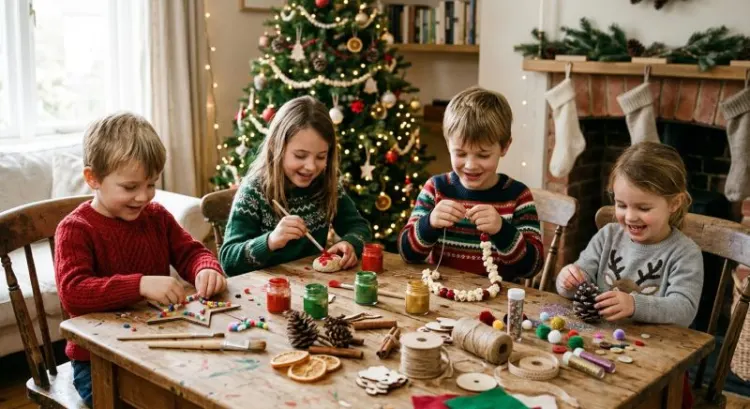Déco de Noël faite maison avec les enfants : 12 idées par âge (sapin, table, fenêtres) pour moins de 50 €